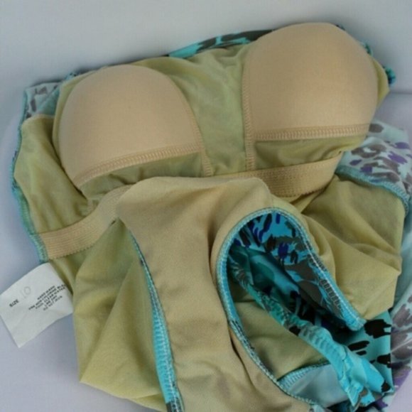 Tummy control Blue One Piece Swimsuit Sz.10 Swim - Picture 10 of 14